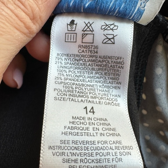 Vintage 90s Gabar Romper Bathing Suit black white polka dot swim dress size 14 - Picture 6 of 11